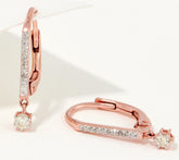 Affinity Diamonds Sterling Silver Rosecald Leverback Earrings, 1"